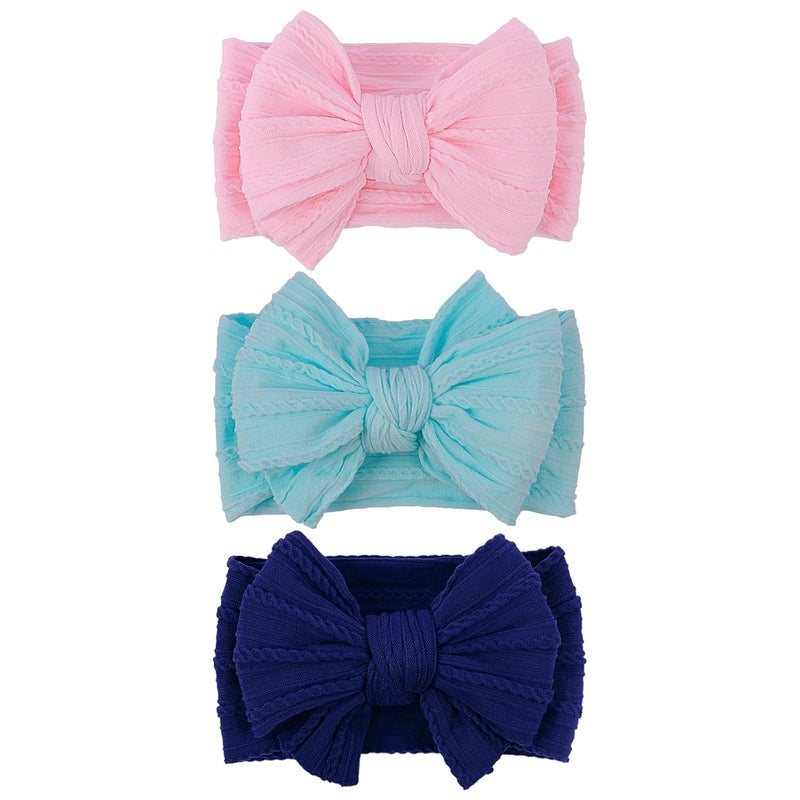 LemonSpace Store Handmade Baby Girls Headbands Soft Stretchy Nylon Hair Bands Hair Accessories with Bows for Newborn Baby Girls Infant Toddlers Kids - Image 1